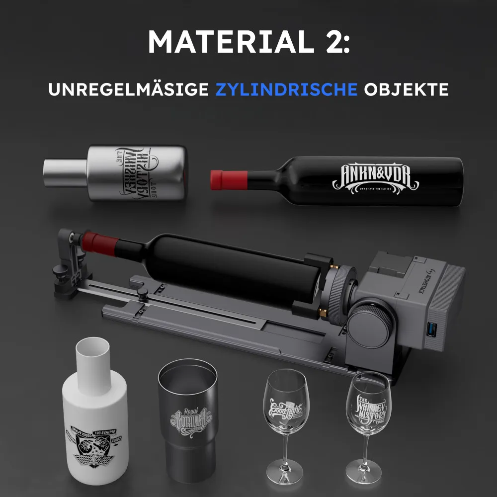 AtomStack R6 Rotary Roller – Rotationsmodul für zylindrische Gravuren